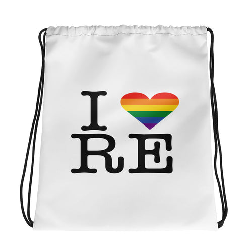 I Heart Real Estate Pride Edition Drawstring bag